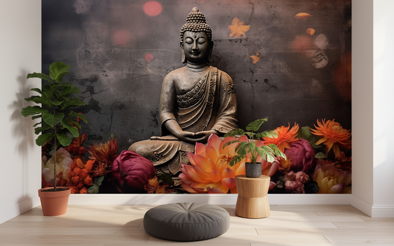 Best Customized Wallpaper In Gurgaon - Peaceful Buddha - Wallpaper Studio