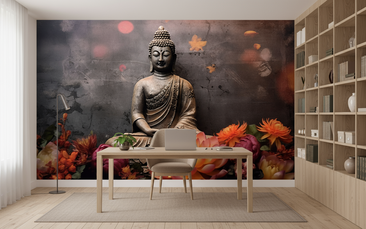 Best Customized Wallpaper In Gurgaon - Peaceful Buddha - Wallpaper Studio