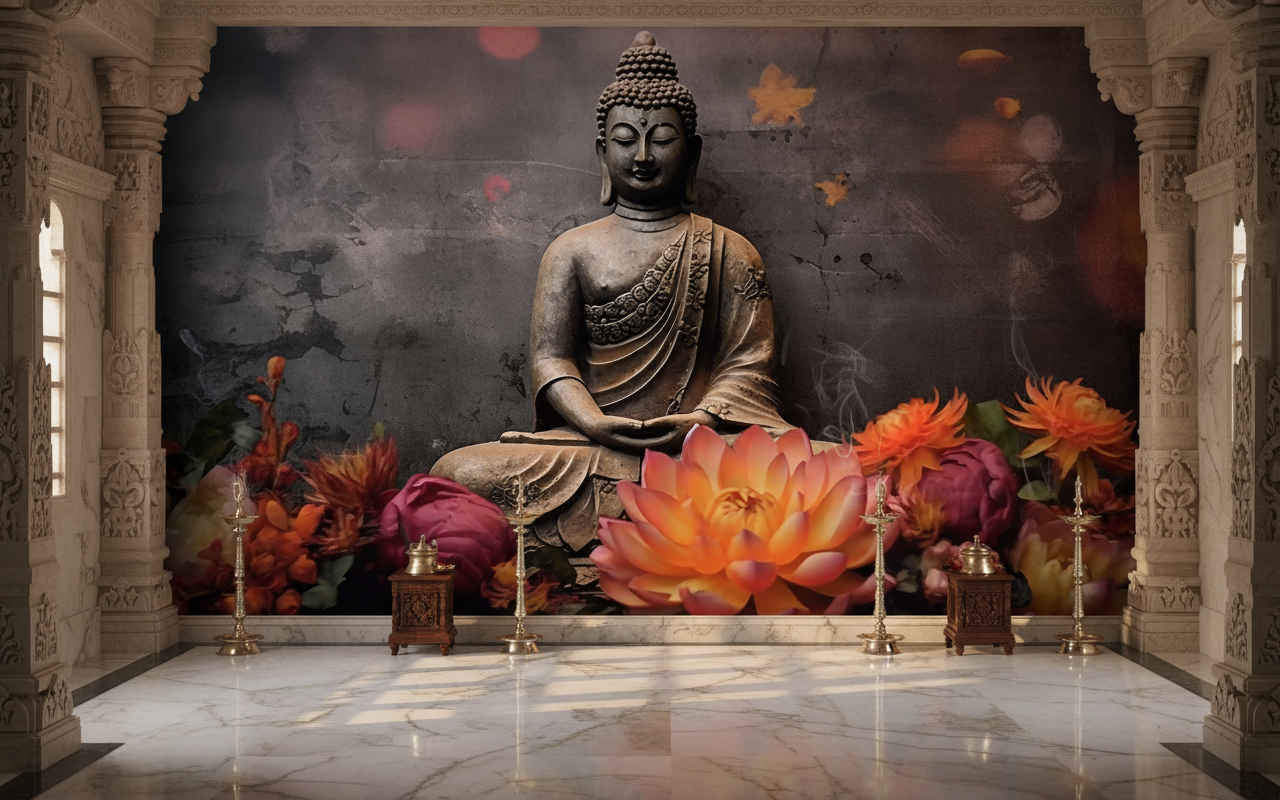 Best Customized Wallpaper In Gurgaon - Peaceful Buddha - Wallpaper Studio