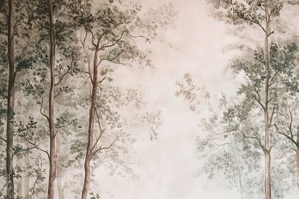 Best customised wallpaper in gurgaon - Misty Forest Wall Mural - Wallpaper Studio