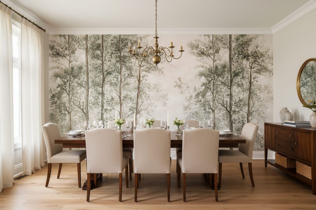 Best customised wallpaper in gurgaon - Misty Forest Wall Mural - Wallpaper Studio