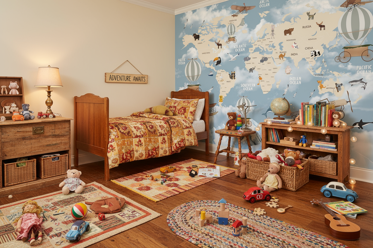Best customised wallpaper shop in Gurgaon - World Map - Wallpaper Studio