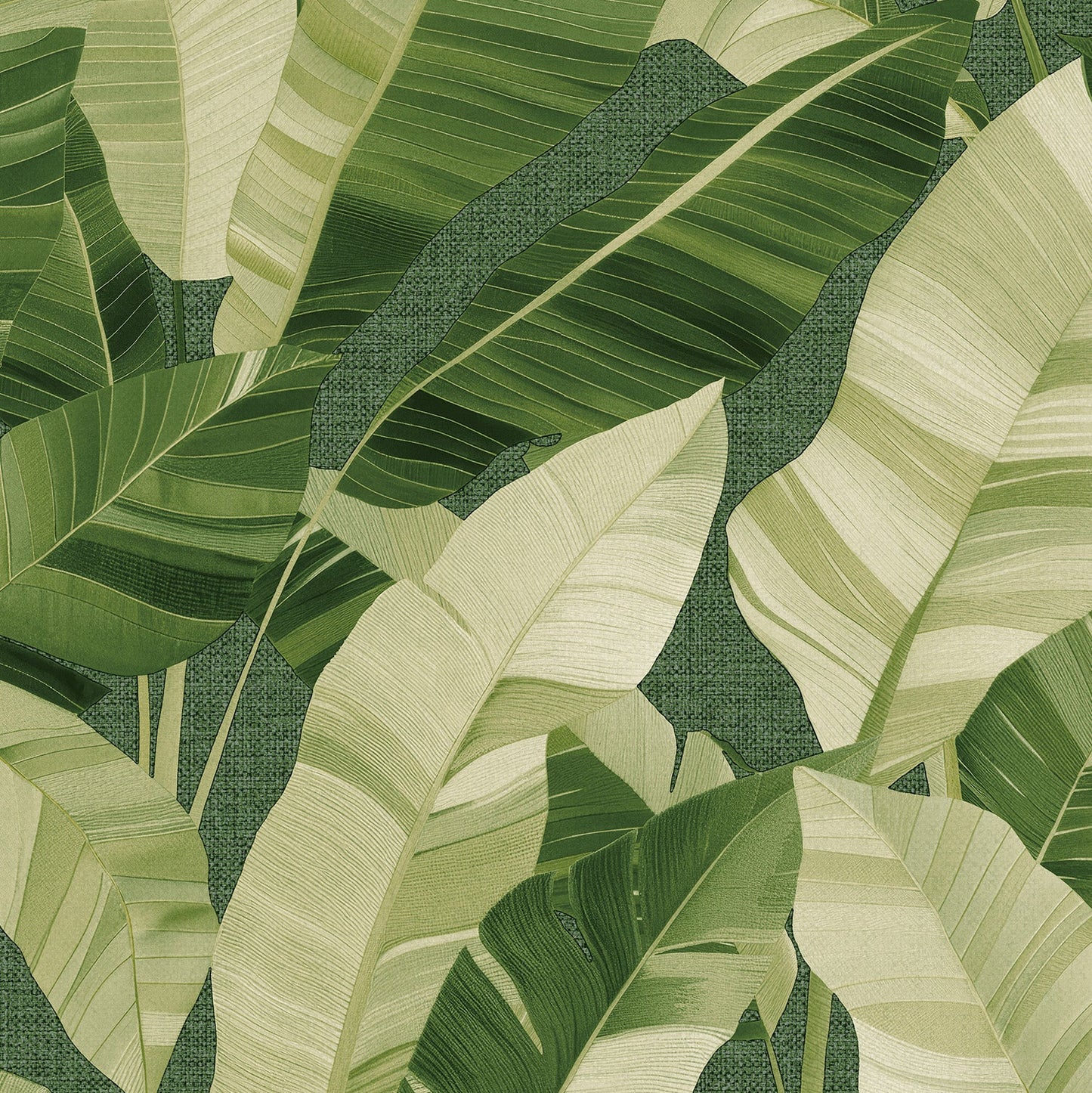 Pattern of green and beige leaves on a textured background