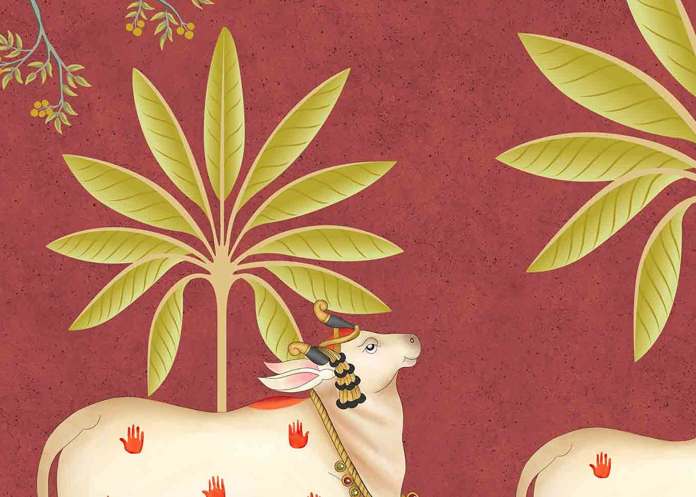 Regal Pichwai Procession: Elegance on Red