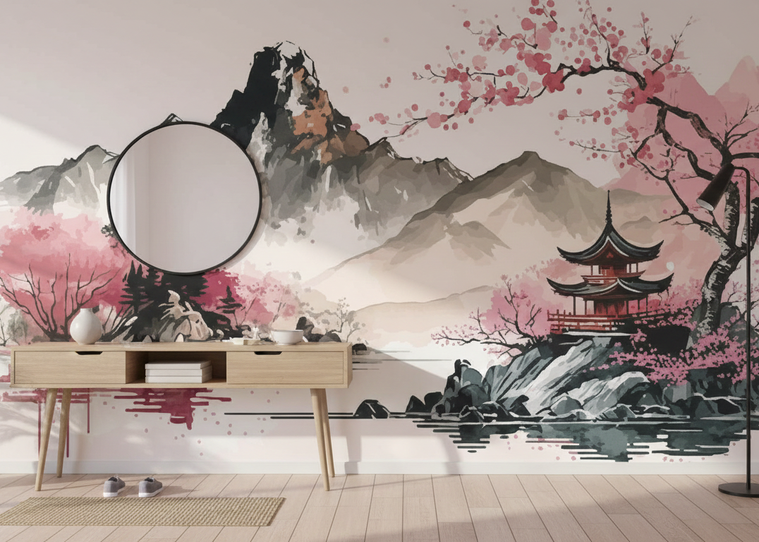 Sakura Dreams Beneath the Majestic Mountain Peaks