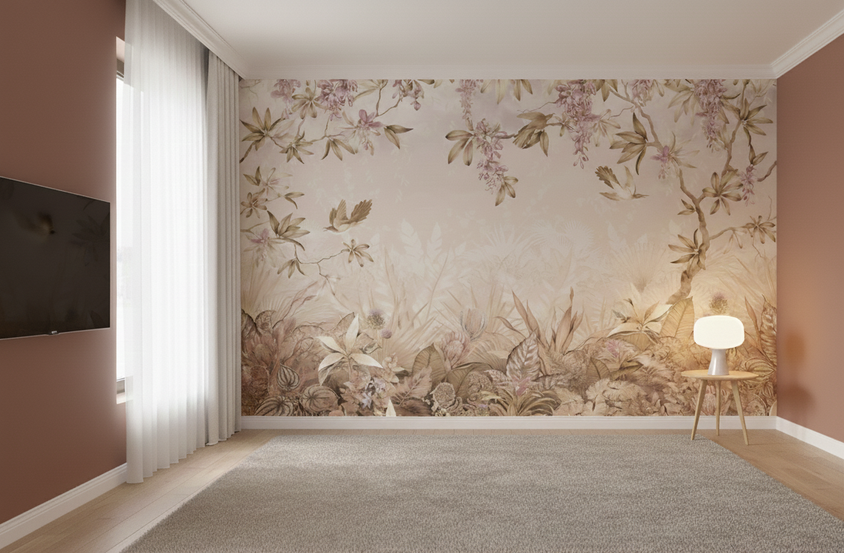 Blush Botanical Garden Wall Mural