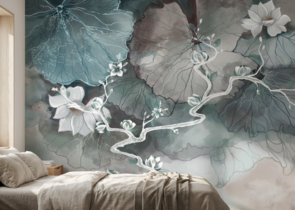 Serene Floral Digital Art with Soft Tones
