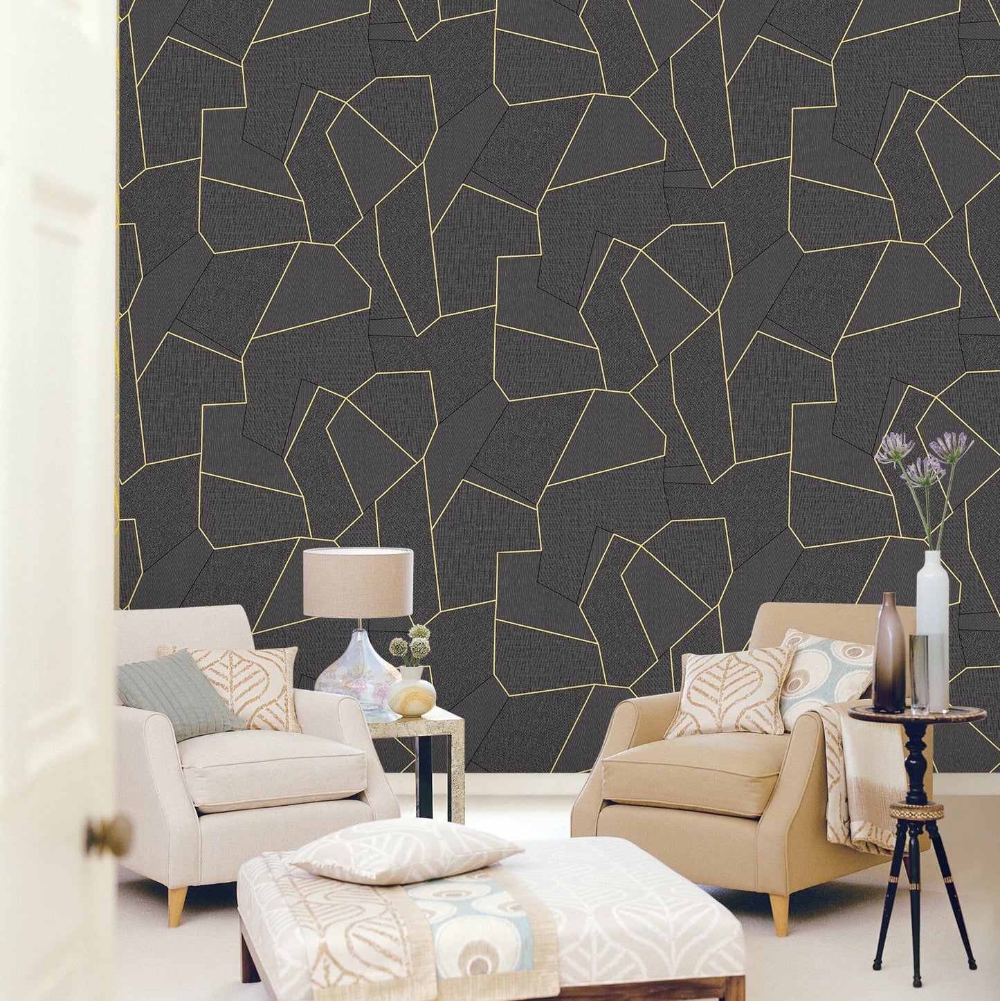 Best Wallpaper Shop In Gurgaon_Gold Lines_Wallpaper Studio