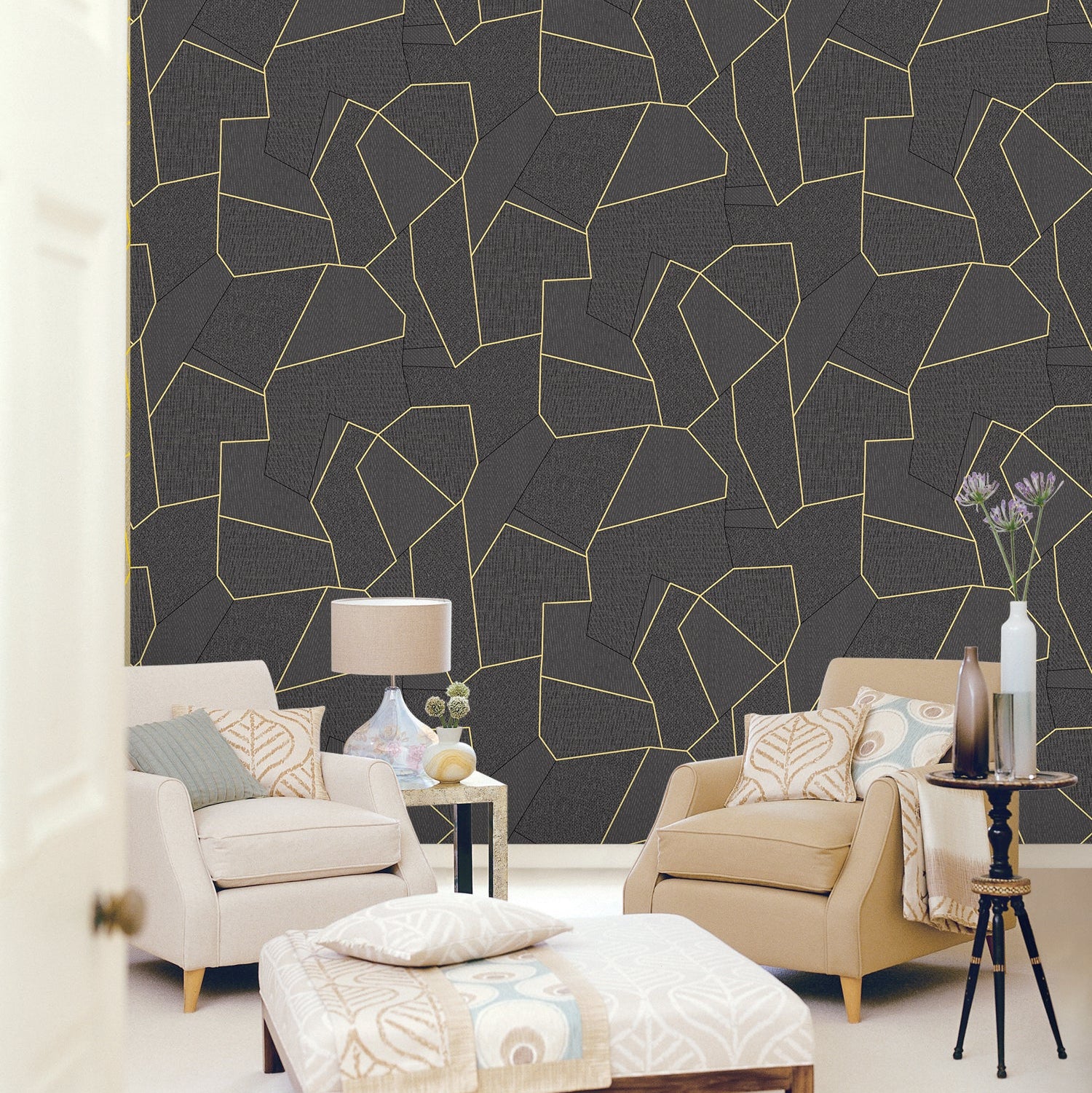 Best Wallpaper Shop In Gurgaon_Gold Lines_Wallpaper Studio