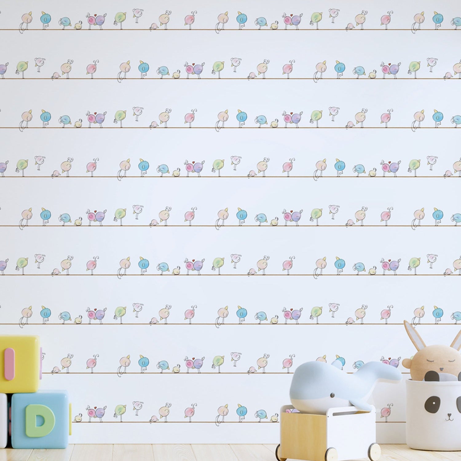 Best Wallpaper Shop In Gurgaon_Pastels Cutie Birdie_Wallpaper Studio