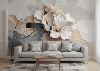 Best Wallpaper Showroom In Gurgaon_3D Flower Mural_Wallpaper  Studio