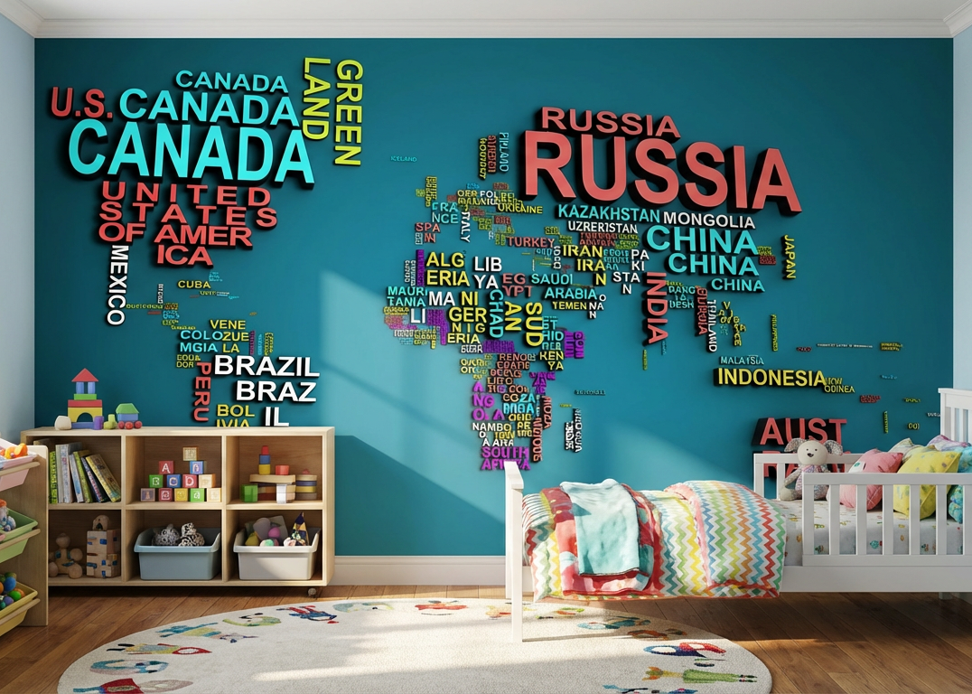 Best Wallpaper Showroom In Gurgaon_3D World Map_Wallpaper Studio