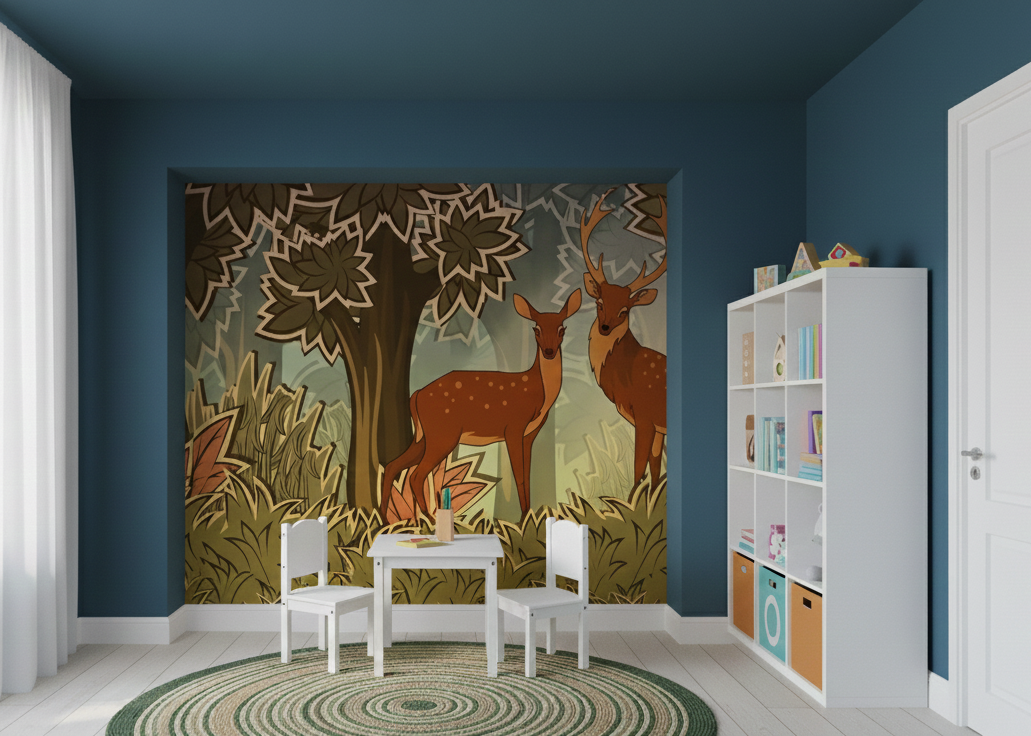 Best Wallpaper Showroom In Gurgaon_Autumn Deer_Wallpaper Studio