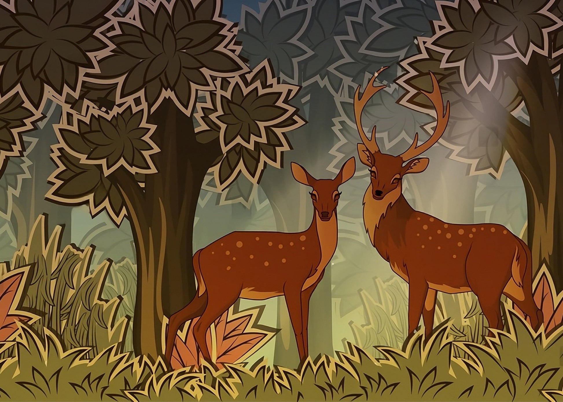 Best Wallpaper Showroom In Gurgaon_Autumn Deer_Wallpaper Studio