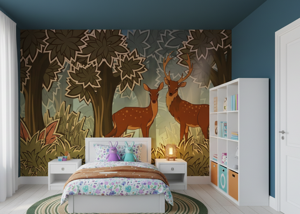 Best Wallpaper Showroom In Gurgaon_Autumn Deer_Wallpaper Studio