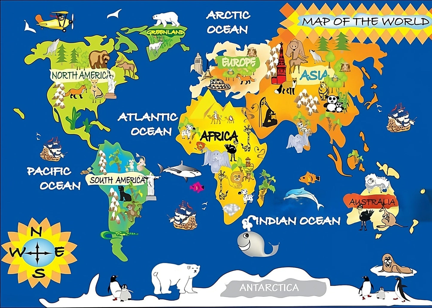 Best Wallpaper Showroom In Gurgaon_Blue World Map_Wallpaper Studio