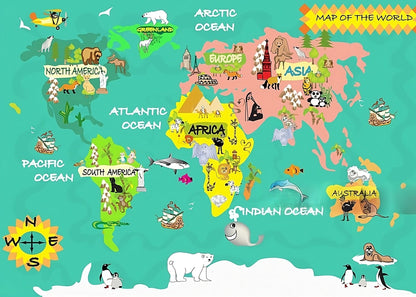 Best Wallpaper Showroom In Gurgaon_Green World Map_Wallpaper Studio