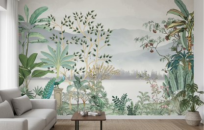 Best Wallpaper Showroom In Gurgaon_Peacock Mural_Wallpaper Studio