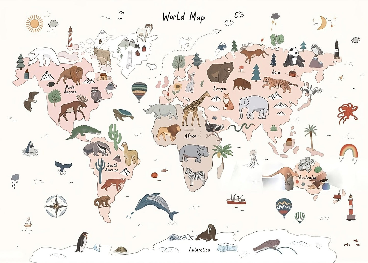 Best Wallpaper Showroom In Gurgaon_White World Map_Wallpaper Studio
