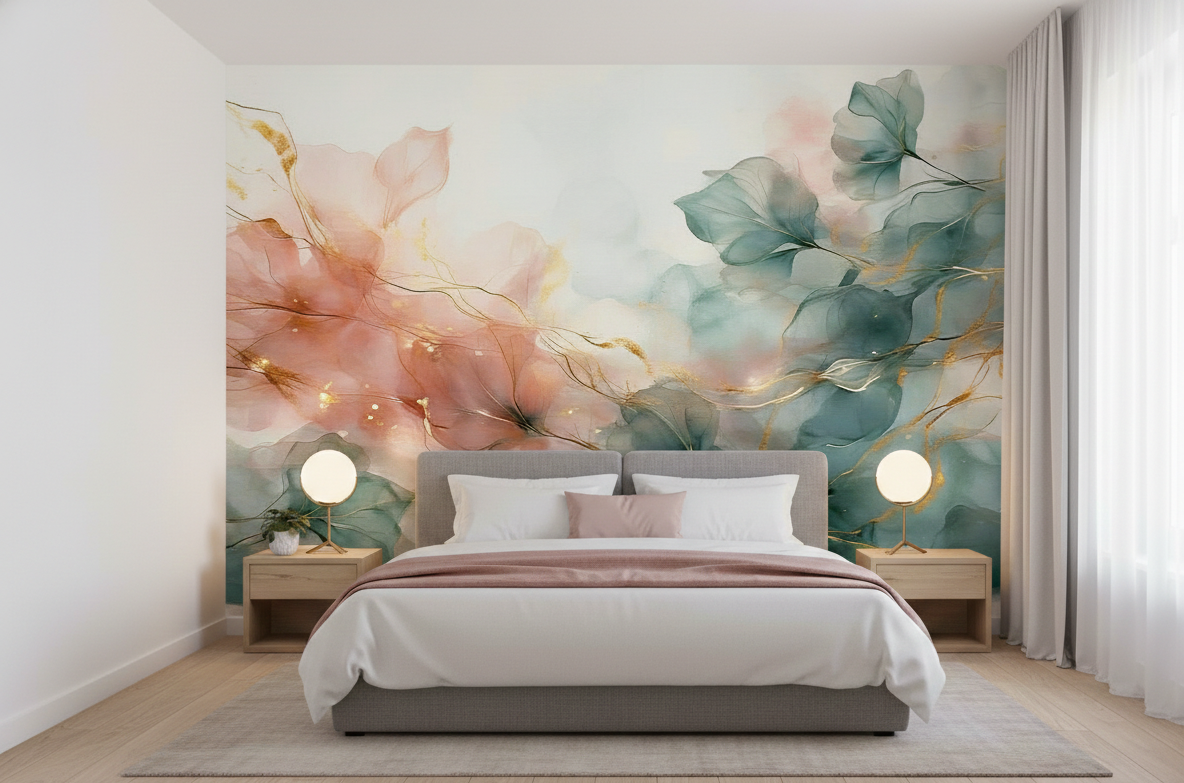 Best Wallpaper hop in Gurgaon_ 3d Leaf Mural_Wallpaper Studio