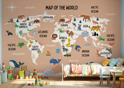 Best Wallpaper howroom In Gurgaon_Animal World Map_Wallpaper Studio