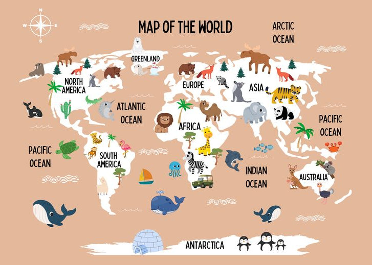 Best Wallpaper howroom In Gurgaon_Animal World Map_Wallpaper Studio
