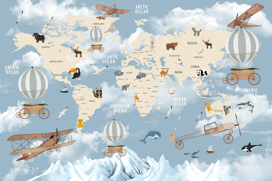 Best customised wallpaper shop in Gurgaon - World Map - Wallpaper Studio