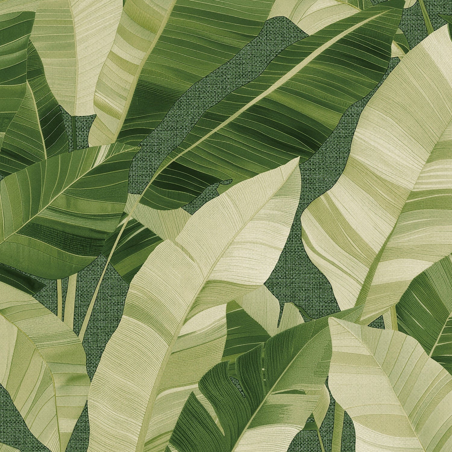 Pattern of green and beige leaves on a textured background