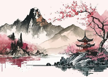 Sakura Dreams Beneath the Majestic Mountain Peaks