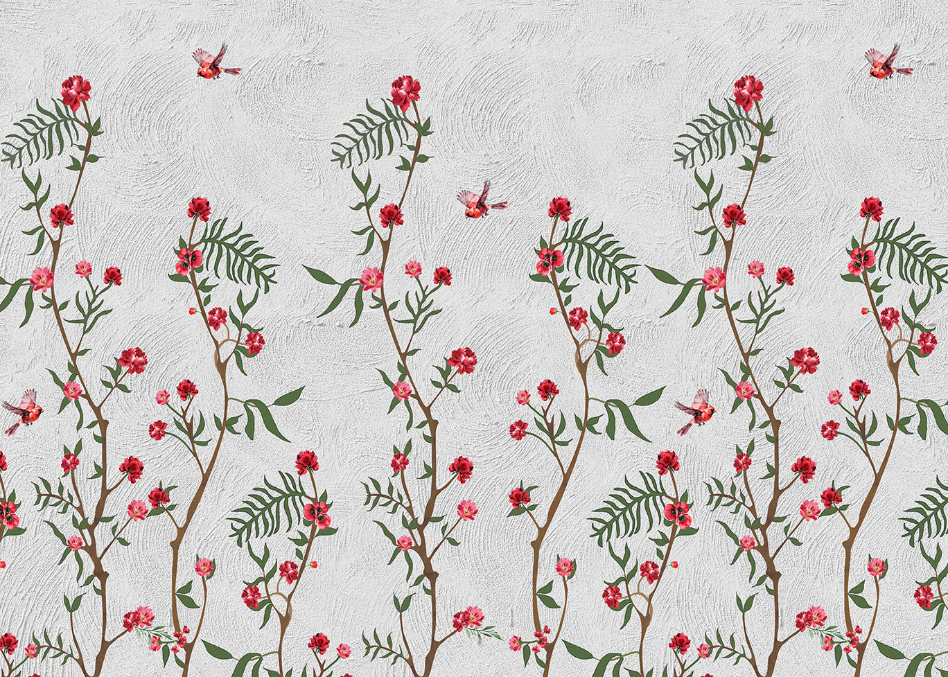Floral Serenity: Blossoms and Birds
