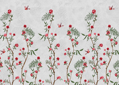 Floral Serenity: Blossoms and Birds