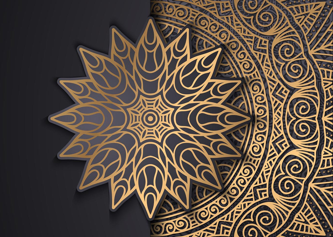 Elegant Black & Gold Mandala Design