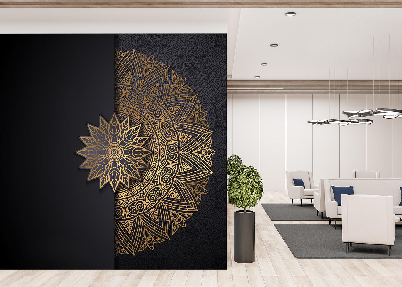 Elegant Black & Gold Mandala Design