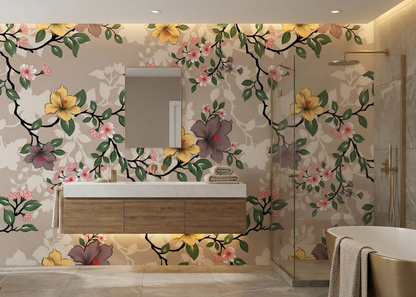 Elegant Seamless Floral Pattern Featuring Hand-Illustrated Blossoms