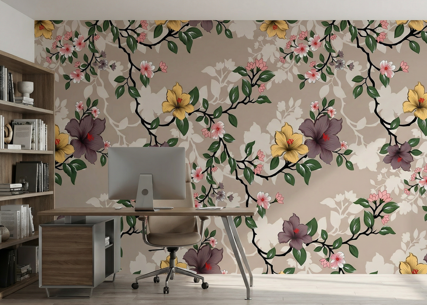 Elegant Seamless Floral Pattern Featuring Hand-Illustrated Blossoms