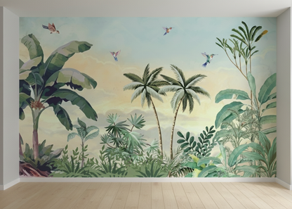 Vibrant Tropical Landscape Featuring Majestic Palm Trees