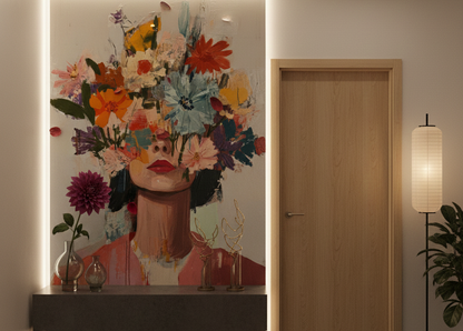 Blooming Thoughts: A Portrait in Wild Color