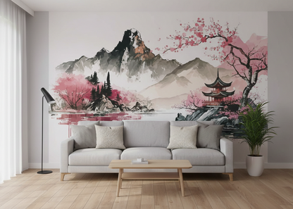 Sakura Dreams Beneath the Majestic Mountain Peaks