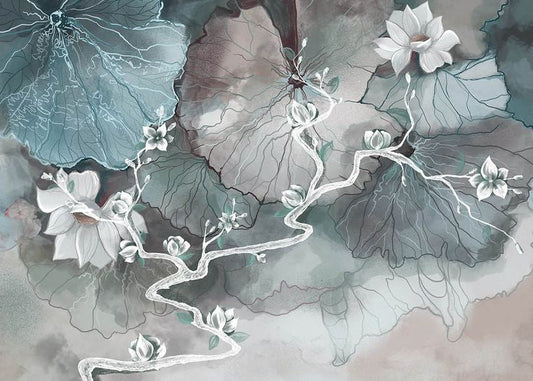 Serene Floral Digital Art with Soft Tones