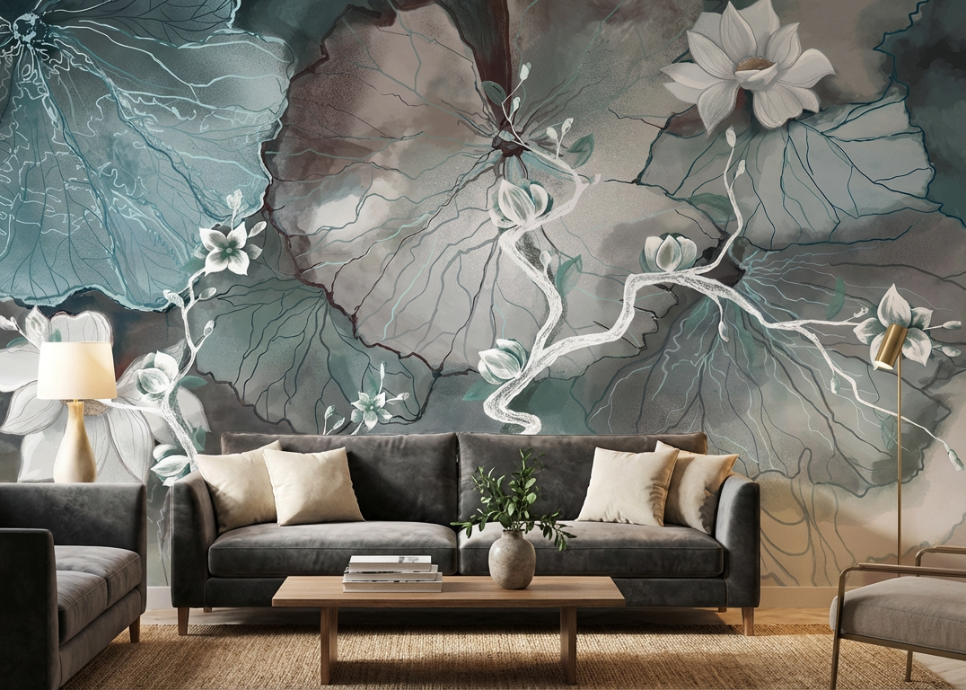 Serene Floral Digital Art with Soft Tones