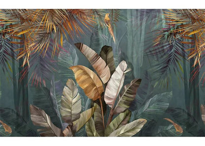 Tropical Forest Mural with Autumnal Tones