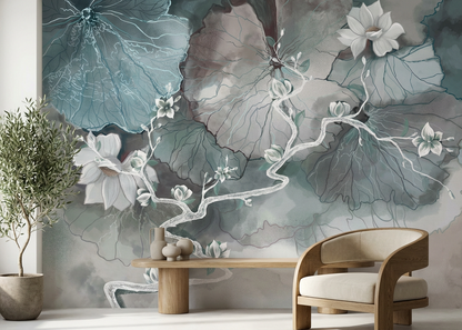 Serene Floral Digital Art with Soft Tones