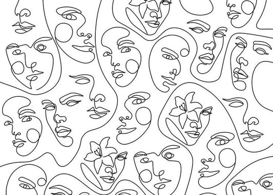 Faces in One Line: A Tapestry of Expressions